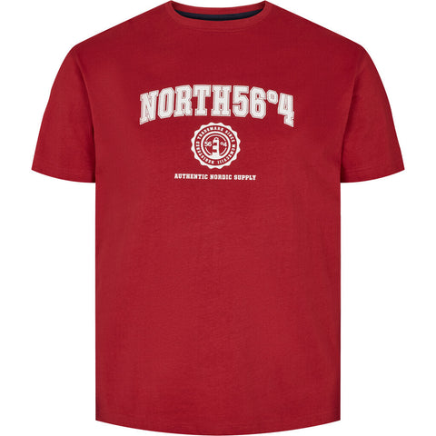 North 56°4 / North 56Denim North 56°4 Printed T-shirt T-shirt 0340 Carmine